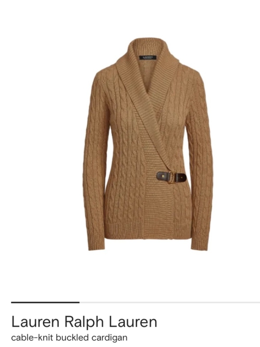 Lauren Ralph Lauren cable-knit buckled pull-over cardigan